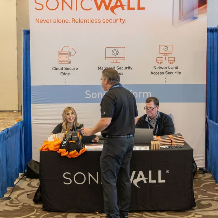 SonicWall stand at the CMIT Solutions vendor expo